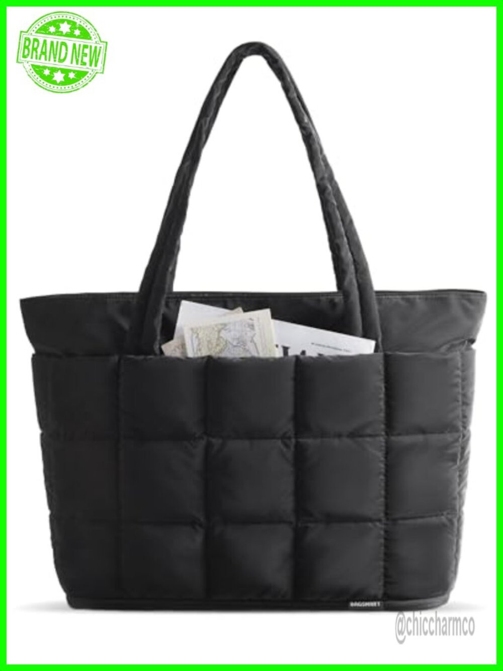 BAGSMART Expandable Puffer Tote Bag 22L-28L Water Resistant Travel Carry On